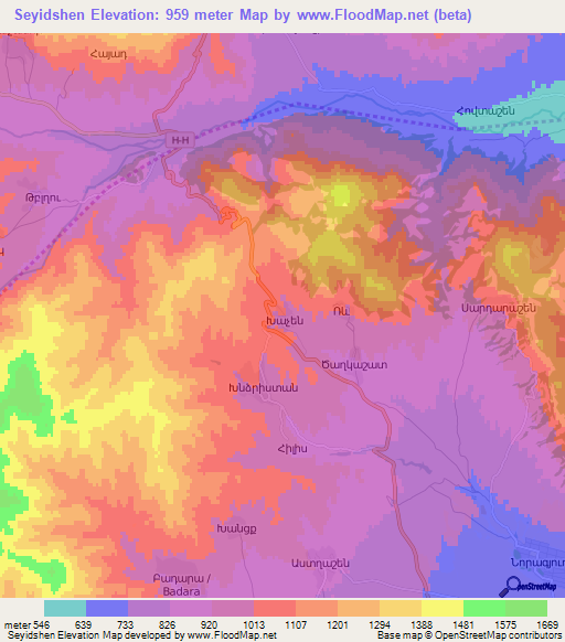 Seyidshen,Azerbaijan Elevation Map