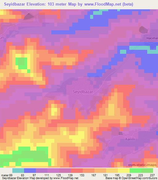 Seyidbazar,Azerbaijan Elevation Map