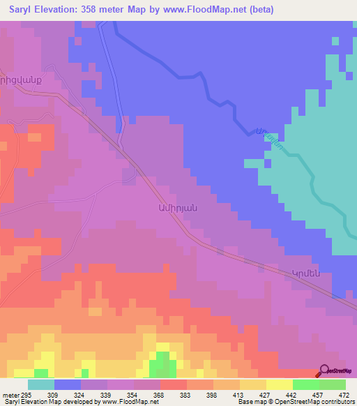 Saryl,Azerbaijan Elevation Map