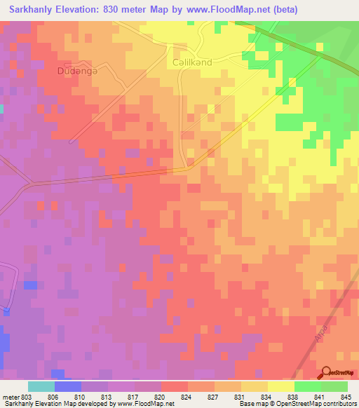 Sarkhanly,Azerbaijan Elevation Map