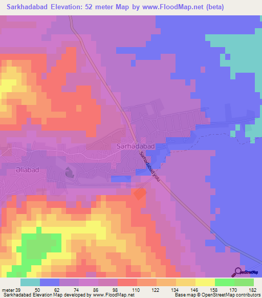 Sarkhadabad,Azerbaijan Elevation Map
