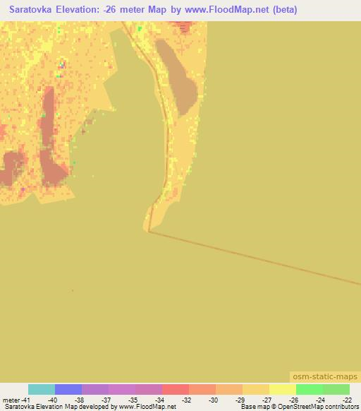 Saratovka,Azerbaijan Elevation Map