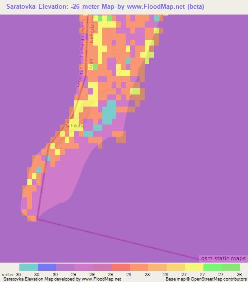 Saratovka,Azerbaijan Elevation Map