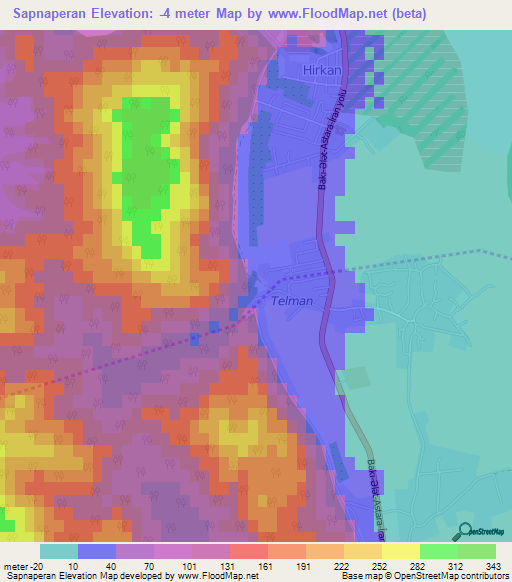 Sapnaperan,Azerbaijan Elevation Map