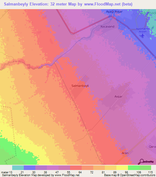 Salmanbeyly,Azerbaijan Elevation Map