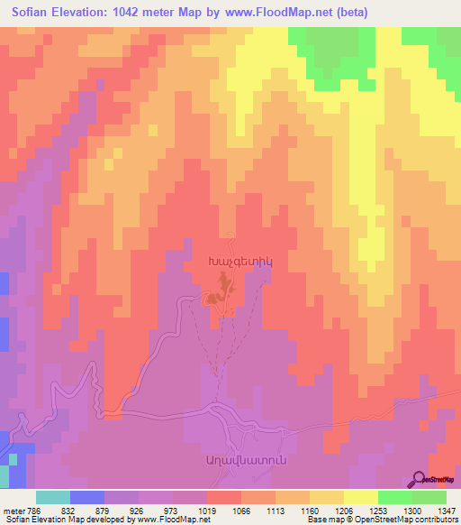 Sofian,Azerbaijan Elevation Map
