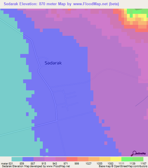 Sedarak,Azerbaijan Elevation Map