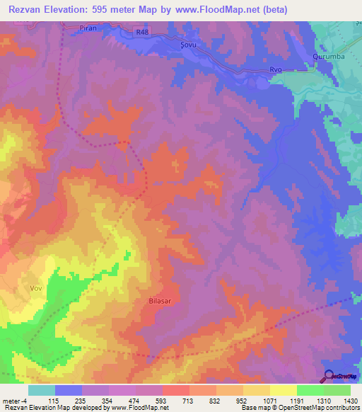Rezvan,Azerbaijan Elevation Map
