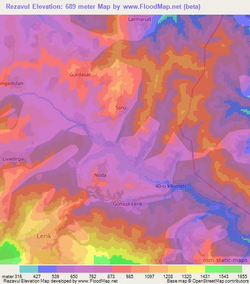 Rezavul,Azerbaijan Elevation Map