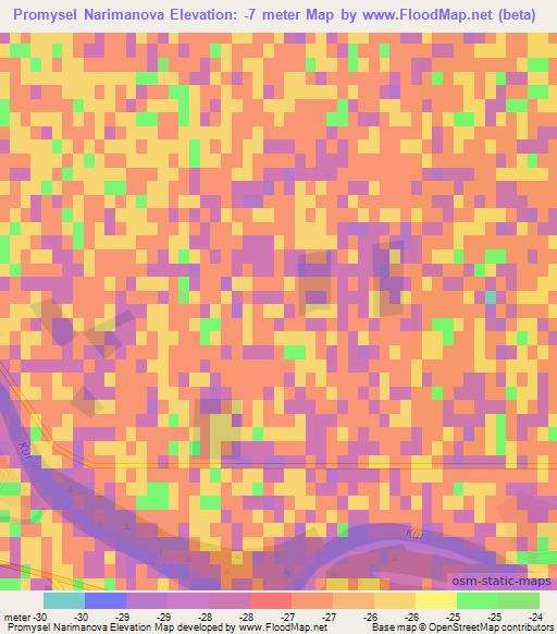 Promysel Narimanova,Azerbaijan Elevation Map
