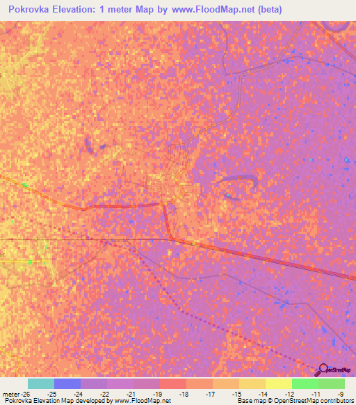 Pokrovka,Azerbaijan Elevation Map