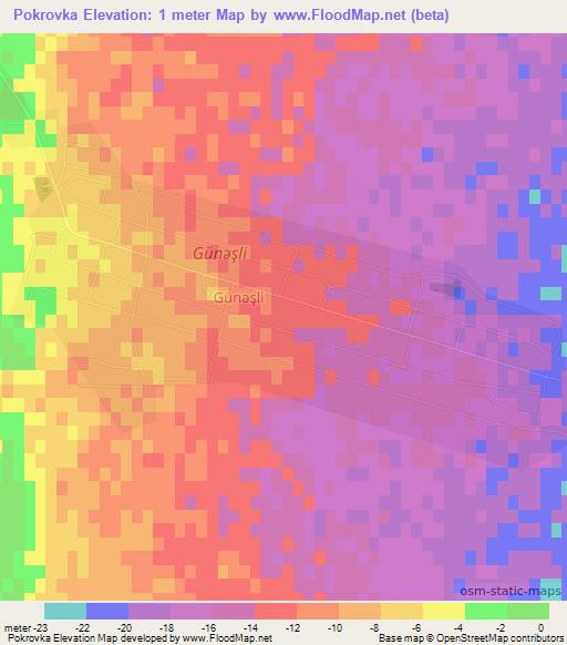 Pokrovka,Azerbaijan Elevation Map