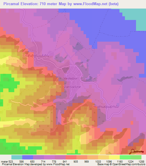 Pircamal,Azerbaijan Elevation Map