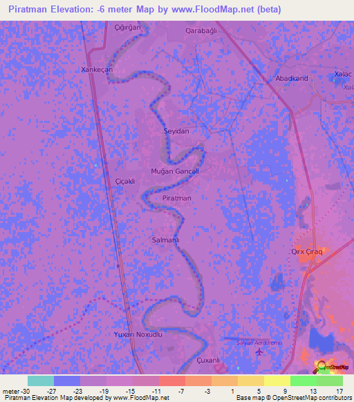 Piratman,Azerbaijan Elevation Map
