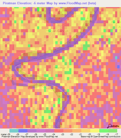 Piratman,Azerbaijan Elevation Map