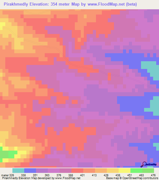Pirakhmedly,Azerbaijan Elevation Map
