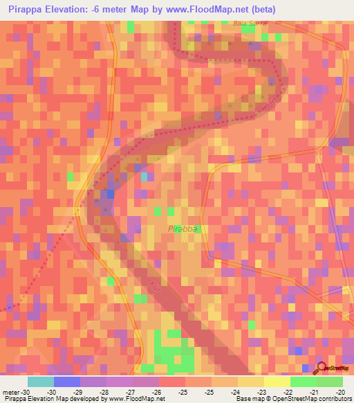 Pirappa,Azerbaijan Elevation Map