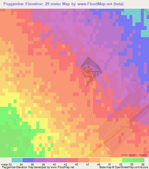 Peygambar,Azerbaijan Elevation Map