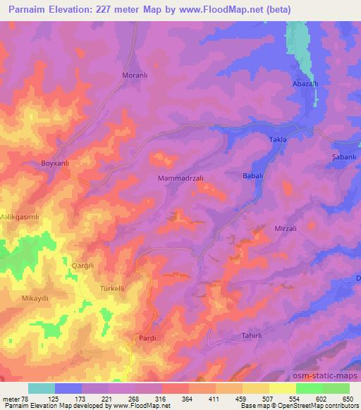 Parnaim,Azerbaijan Elevation Map