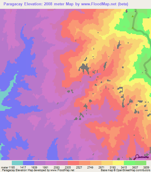 Paragacay,Azerbaijan Elevation Map