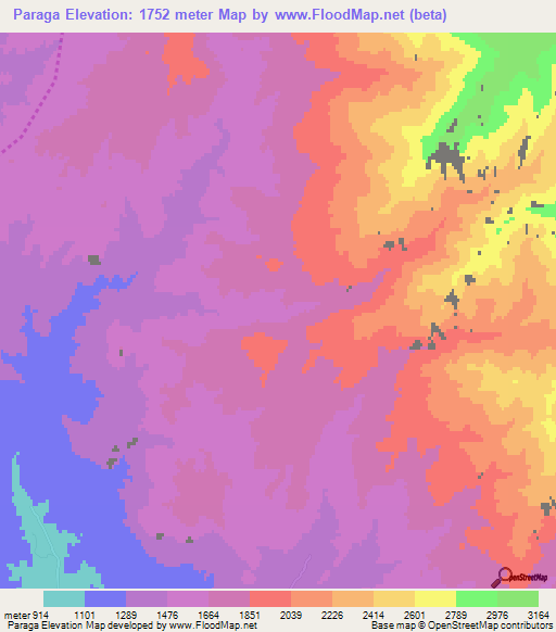 Paraga,Azerbaijan Elevation Map