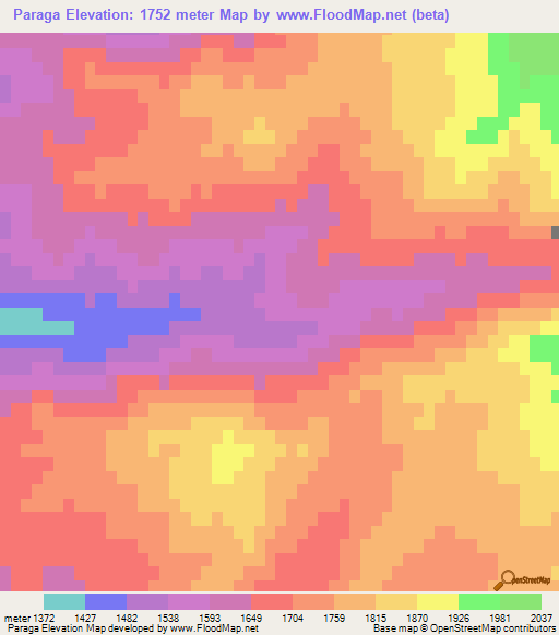 Paraga,Azerbaijan Elevation Map