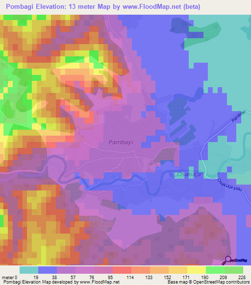 Pombagi,Azerbaijan Elevation Map