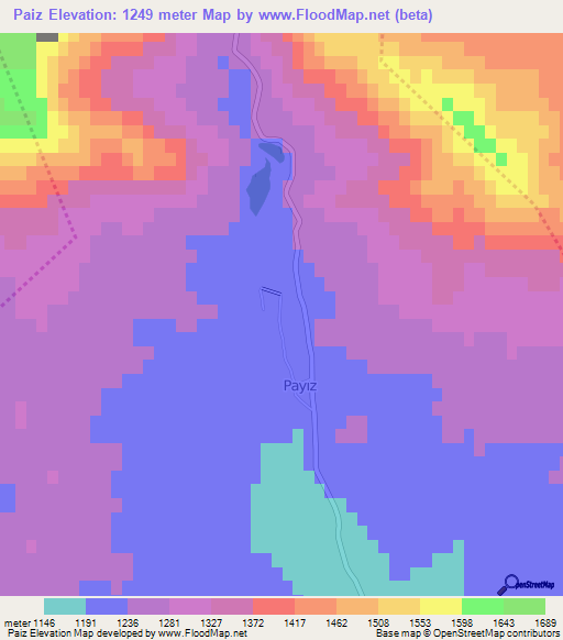 Paiz,Azerbaijan Elevation Map
