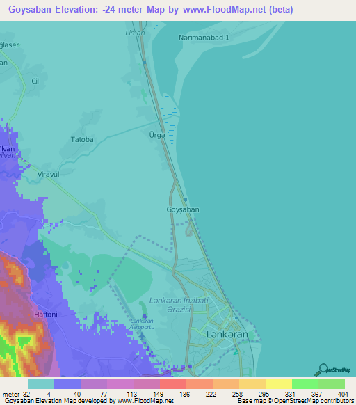 Goysaban,Azerbaijan Elevation Map