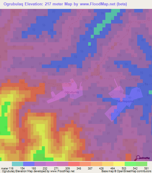 Ogrubulaq,Azerbaijan Elevation Map