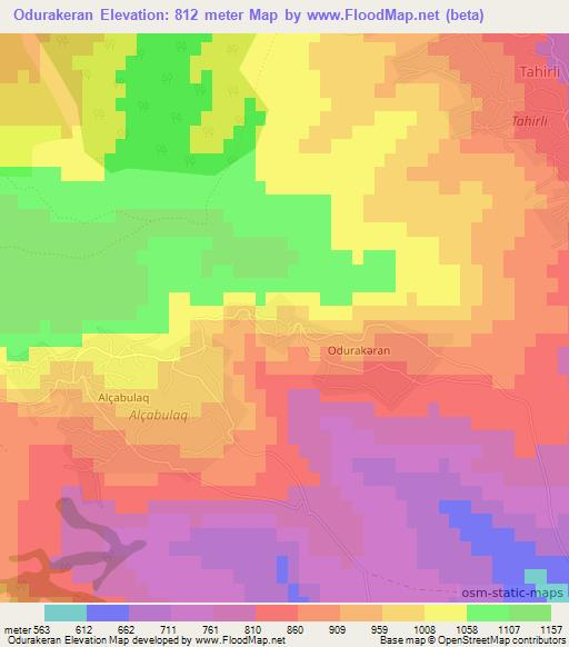 Odurakeran,Azerbaijan Elevation Map