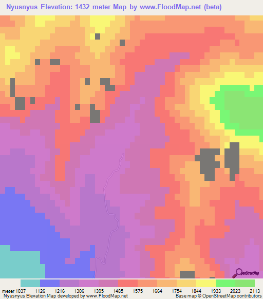 Nyusnyus,Azerbaijan Elevation Map
