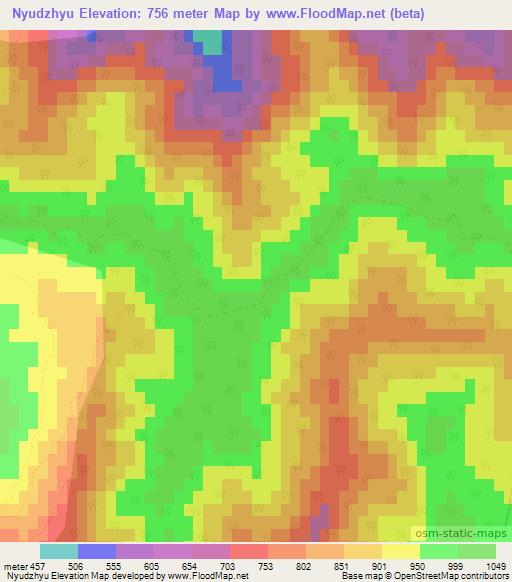 Nyudzhyu,Azerbaijan Elevation Map