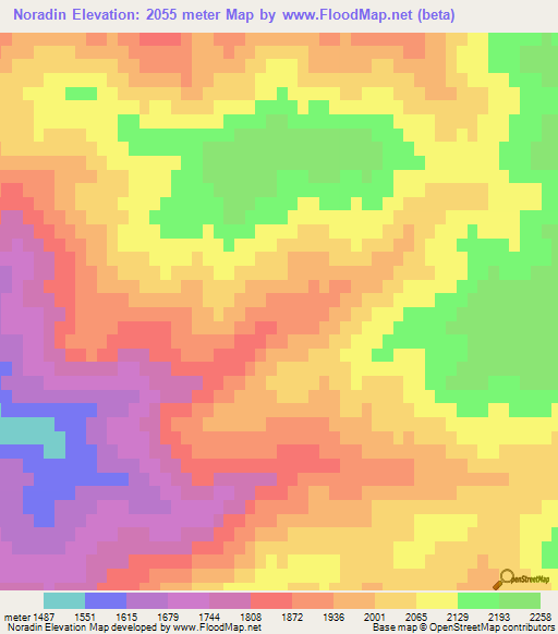 Noradin,Azerbaijan Elevation Map