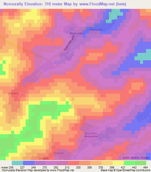 Novruzally,Azerbaijan Elevation Map