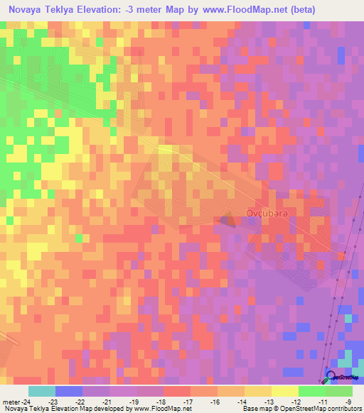 Novaya Teklya,Azerbaijan Elevation Map