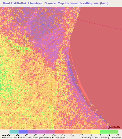 Nord-Ost-Kultuk,Azerbaijan Elevation Map