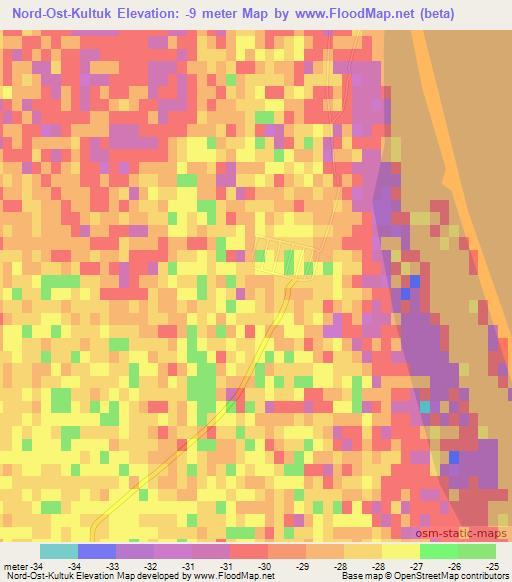 Nord-Ost-Kultuk,Azerbaijan Elevation Map
