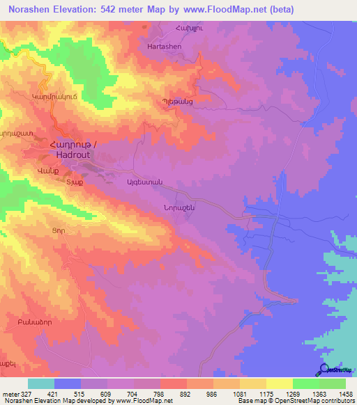 Norashen,Azerbaijan Elevation Map
