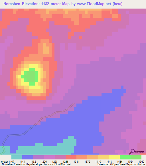 Norashen,Azerbaijan Elevation Map