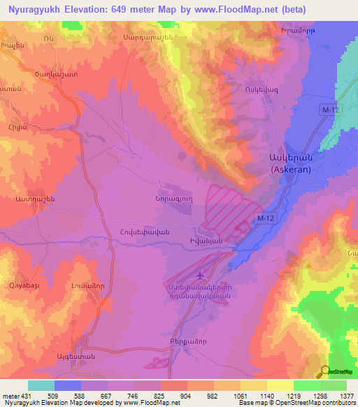 Nyuragyukh,Azerbaijan Elevation Map