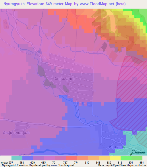 Nyuragyukh,Azerbaijan Elevation Map