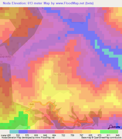 Noda,Azerbaijan Elevation Map