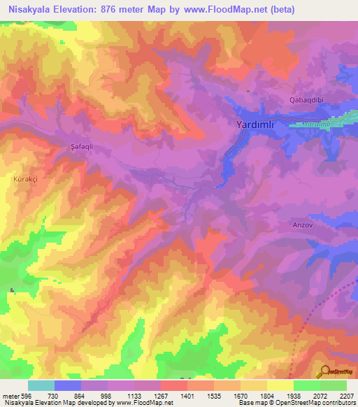 Nisakyala,Azerbaijan Elevation Map