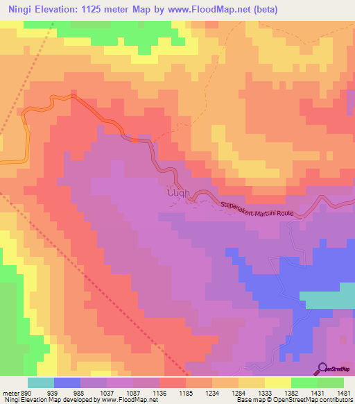 Ningi,Azerbaijan Elevation Map
