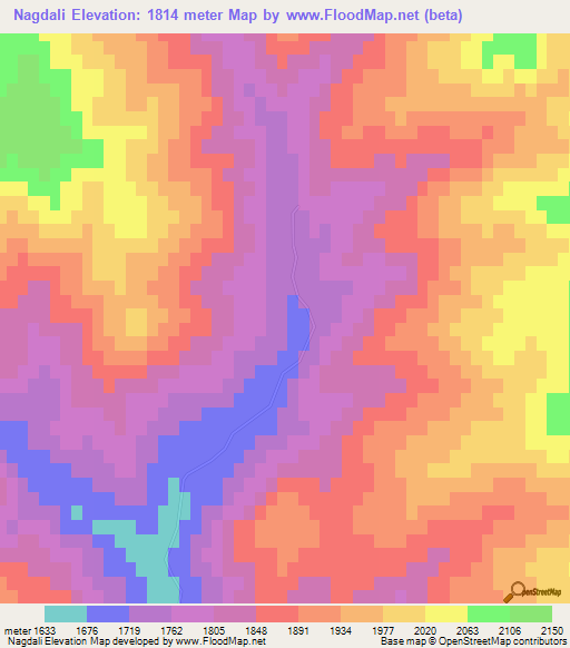 Nagdali,Azerbaijan Elevation Map