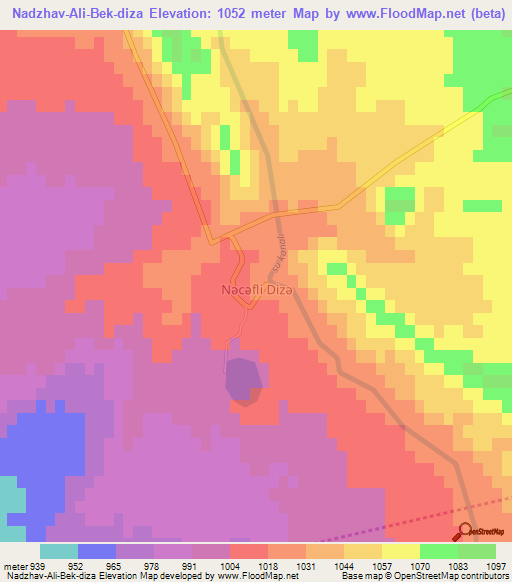 Nadzhav-Ali-Bek-diza,Azerbaijan Elevation Map