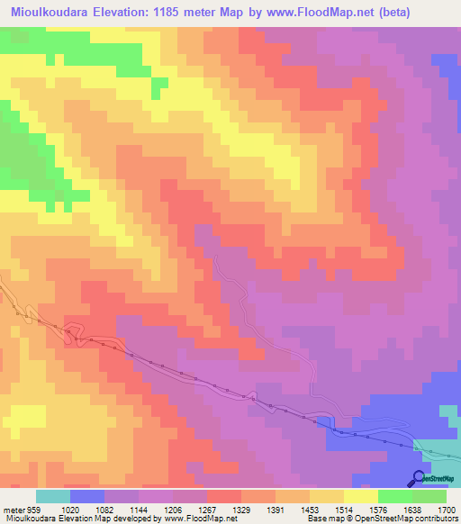 Mioulkoudara,Azerbaijan Elevation Map