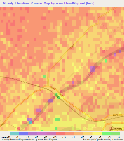 Musaly,Azerbaijan Elevation Map