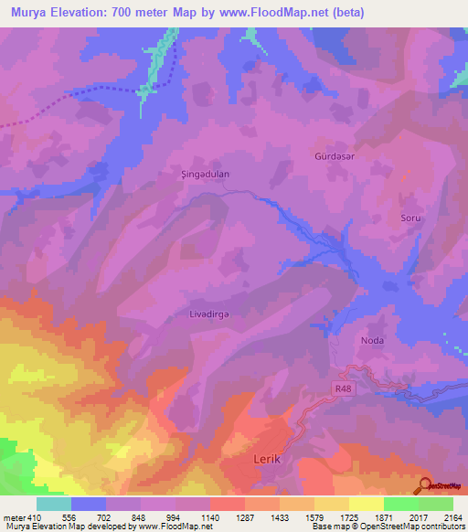 Murya,Azerbaijan Elevation Map